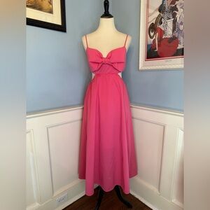 J.Crew Collection bow-front cutout midi dress in stretch taffeta Sz 14